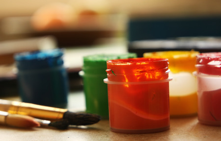 Set of color paintsの写真素材