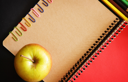 Sketchbook with color pencilsの写真素材