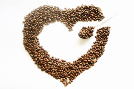 Beautiful roasted coffee beansの写真素材