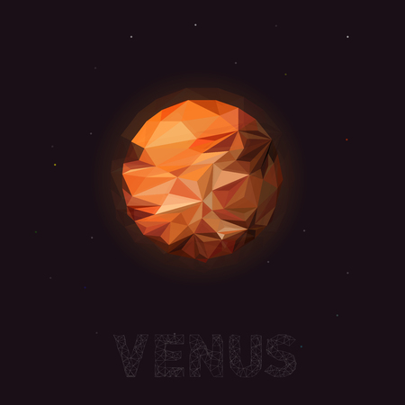 Venus planet of the solar system. Illustration science of the Universe. Venus second closest planet to the Sun and rotates in reverse.のイラスト素材