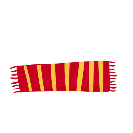 A bedside rug or scarf. A simple, cute hand-drawn drawing. Hygge, a cozy home, comfort environment. Isolated on a white background. Color vector illustration. Doodle style.のイラスト素材