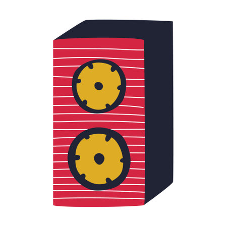 Audio speaker, loudspeaker. musical equipment. Simple flat vector illustration isolated on white background.のイラスト素材