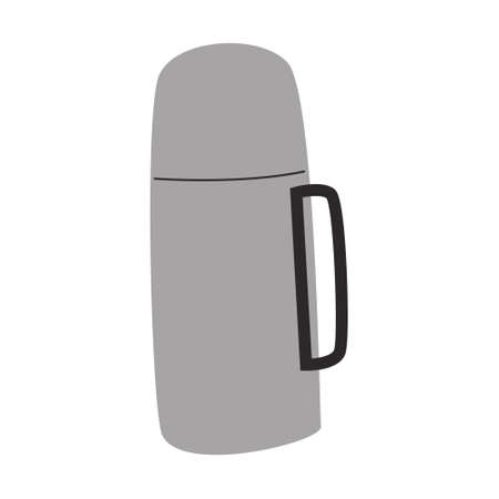 Flask cup. Equipment for tourism, camping, travel, hiking. Flat vector illustration isolated on a white background.のイラスト素材