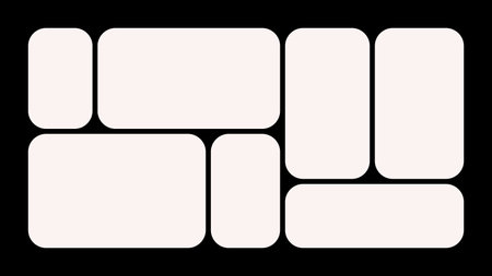 Trendy Bento Grid Vector Design With Abstract Shapes And Simple Frames. Y2K-Inspired Geometric...