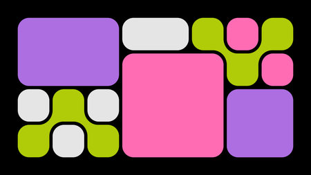 Abstract UI Templates With Blob Geometric Shapes In Bento Grid Style. Y2K Background With Simple...