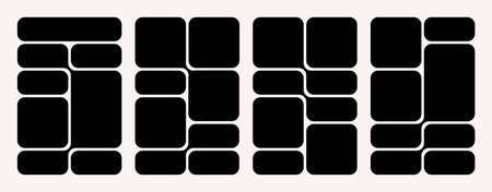 Vector Set Of Minimal Bento Grid Layout. Modular Design Templates, Abstract Collage, UI Wireframe...