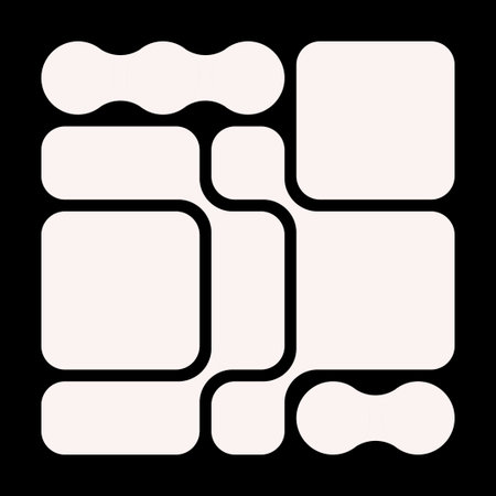 Vector Bento Grid Poster With Simple Rectangles, Squares, Rounded Tiles And Blobs. Minimal...