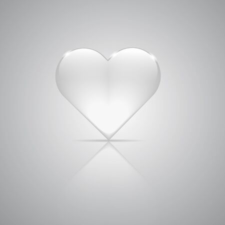 Glossy glass heart symbol of love romance relation icon abstract vector illustrationのイラスト素材