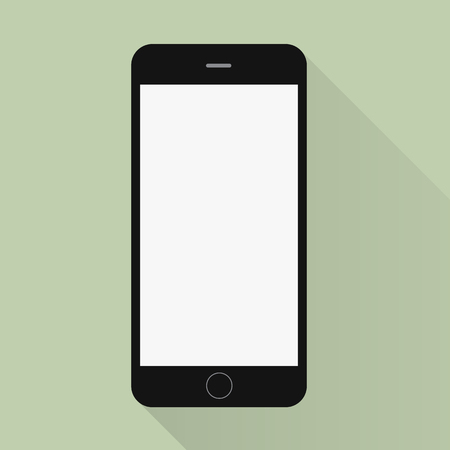 Black smart phone icon with shadowのイラスト素材
