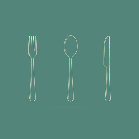 Spoon, knife and fork vector iconのイラスト素材