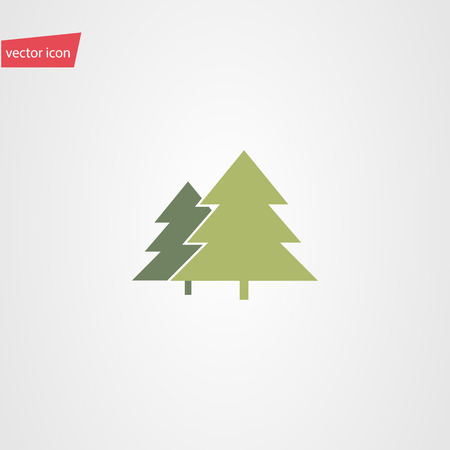 Vector illustration of fir tees icon in flat styleのイラスト素材