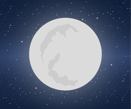 Full moon on the background of star skyのイラスト素材