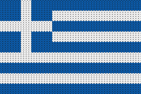 Knitted flag of Greeceのイラスト素材