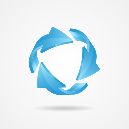 Recycle symbol, recycle logo, ecology logo with blue arrowのイラスト素材