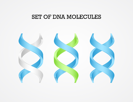 Human DNA molecule symbols set, genetics elements and icons collectionのイラスト素材