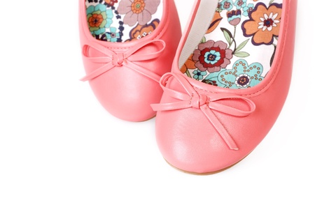 Closeup image of pairspink ballet flatsの写真素材