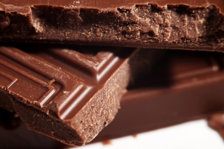 Broken chocolate pieces macro imageの写真素材