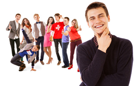 Group of attractive smiling young people の写真素材