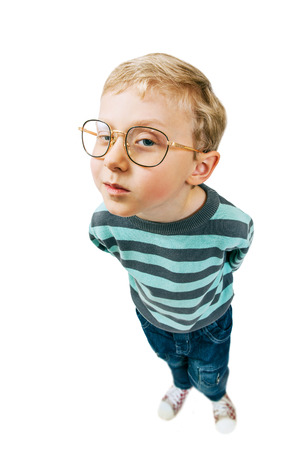 What are you doing here? Little pretty boy curios portraitの写真素材