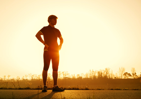 Young man before start runningの写真素材