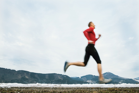 Winter speed runnerの写真素材
