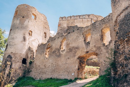 Main Gate in Lietava Castle, Slovakiaの写真素材
