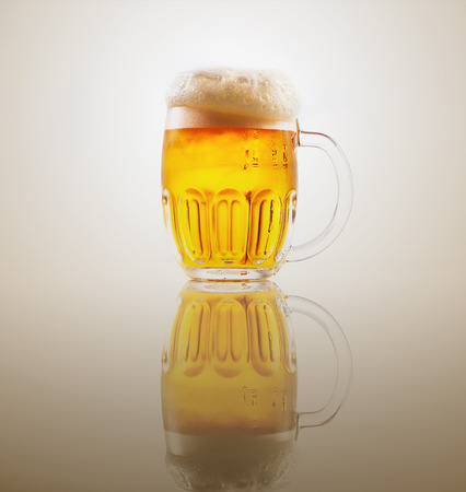 mug with beerの写真素材