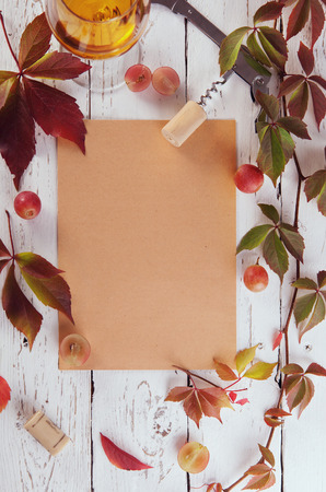 Wine list food frame backgroundの写真素材