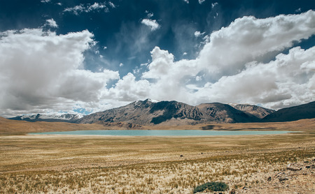 Kyagar Tso Lake in Indian Himalaya, North India, Ladakh regionの写真素材