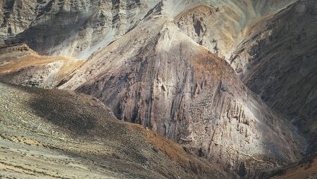 Picturesque mountain landscape with ancient Silk Way remains on the endless Lehの写真素材