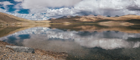 Tso Moriri Lake in Ladakh region North Indiaの写真素材