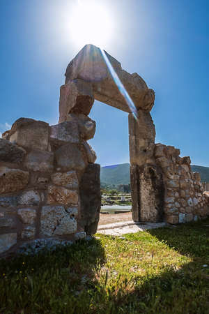 The main street of ancient Patara (Lycia) city. Bath entrance doorway.  Mediterranean coast of Turkey. Architecture Art and traveling around the world concept image.の写真素材