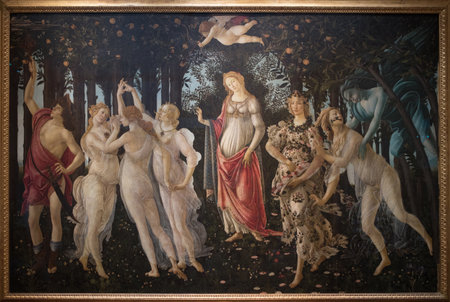 Florence, Italy - May 23, 2023: Florence, Italy Primavera meaning Spring - famous painting by...