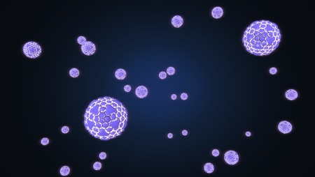 Abstract ions floating in the space, 3d illustration