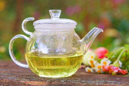 green tea in beautiful cupの写真素材