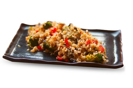 pilaf with vegetables and mushroomsの写真素材