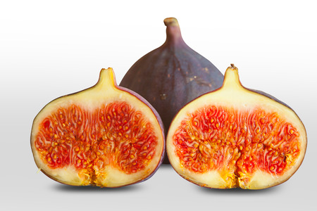 appetizing ripe figs on  white backgroundの写真素材