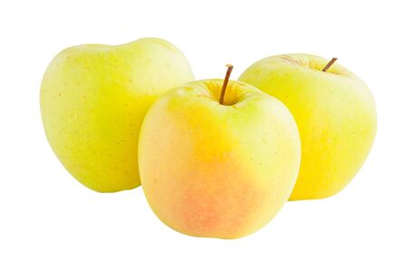 appetizing fresh juicy apples on a white backgroundの写真素材