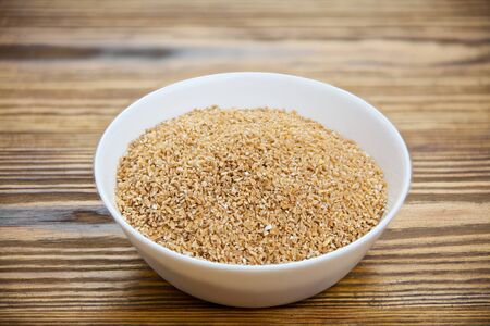 Delicious home made pilaw from wheat on a plateの写真素材