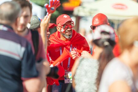 Fans' Zone of the 2018 World Cup in Nizhny Novgorod in Russia June 30, 2018のeditorial素材