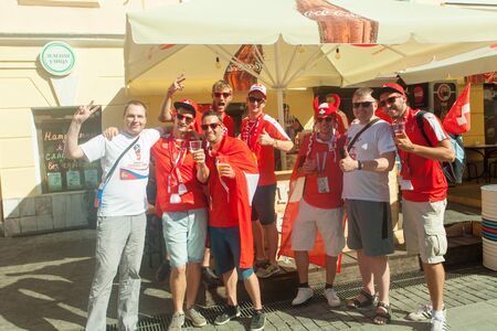 Fans' Zone of the 2018 World Cup in Nizhny Novgorod in Russia June 30, 2018のeditorial素材