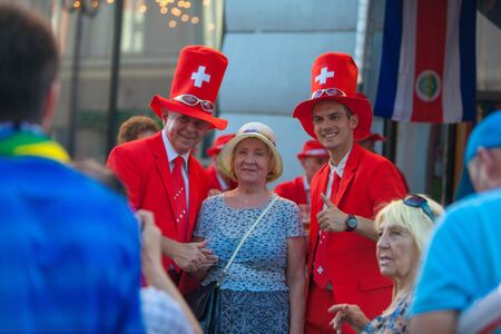 Fans' Zone of the 2018 World Cup in Nizhny Novgorod in Russia June 30, 2018のeditorial素材