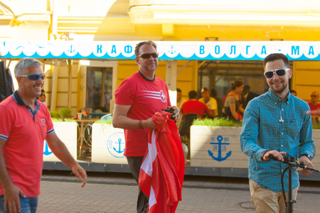 festival of football fans at World Championships in Russia in Nizhny Novgorodのeditorial素材