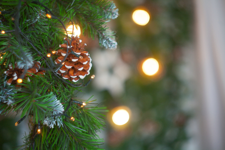 beautiful abstract christmas background with Christmas garlandsの写真素材
