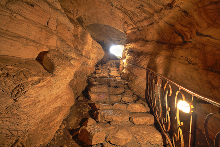 Beautiful underground caves in the village of Vorontsovka in Sochi in Russiaの写真素材