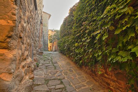 Beautiful Italian street of a small old provincial town