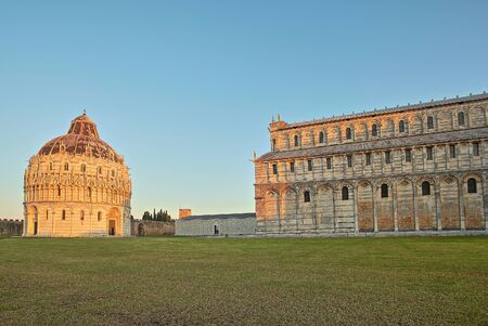 Leaning Tower of Pisa in Pisa in Italy in Autumnの写真素材
