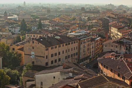 Beautiful Italian street of a small old provincial townの写真素材