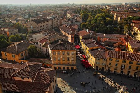 Beautiful Italian street of a small old provincial town