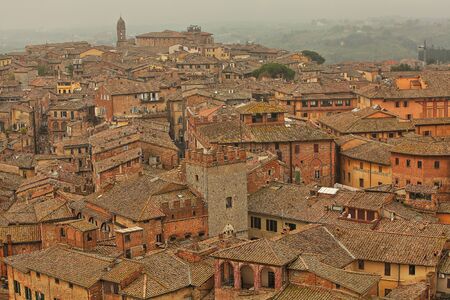 Beautiful Italian street of a small old provincial townの写真素材